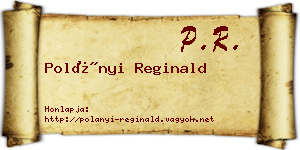 Polányi Reginald névjegykártya